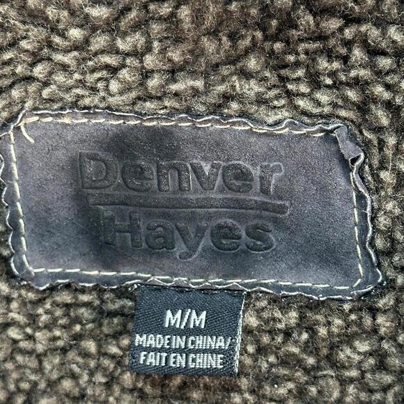 Denver Hayes Chunky Brown Suede Winter Coat Medium - Picture 3 of 4